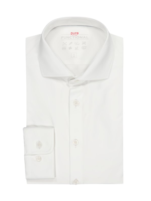 Pure, Strečová košile z funkční řady s extra dlouhým rukávem Bílá 45SL