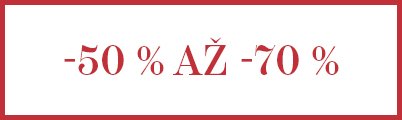 sleva 50 % až 70 % v červeném rámečku