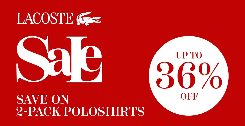 Lacoste Sale: Save on 2-pack polo shirts with up to 36% off.