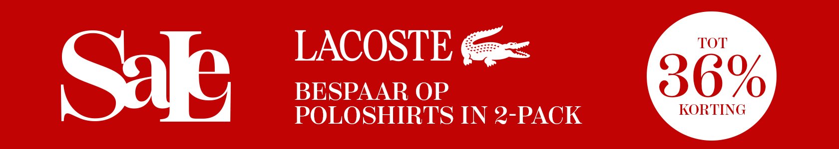 Sale Lacoste bespaar op poloshirts in 2-pack tot 36% korting