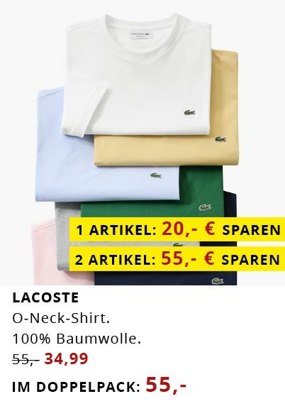 Lacoste O-Neck-Shirts  im Doppelpack