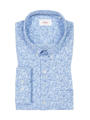 Shirt with button-down collar, patterned