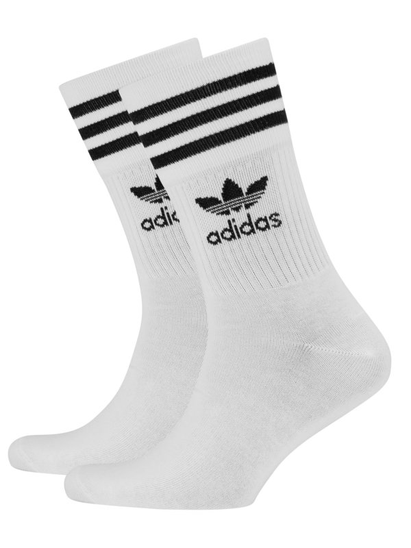 Levně Adidas, Balení 3 párů sportovních ponožek Mid Cut z žebrovené pleteniny s pruhy značky Bílá