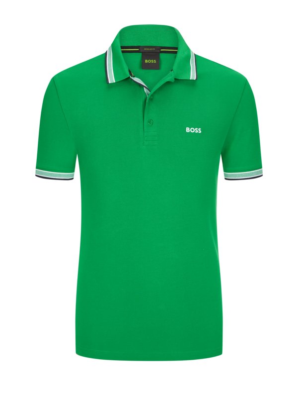 Levně Boss Green, Polo tričko Paddy z bavlny, Regular Fit Zelená
