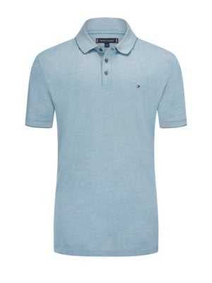 Polo shirt with mini stripes on the collar and sleeve cuffs