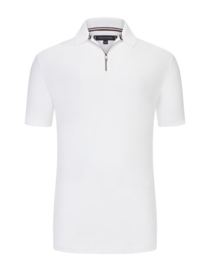 Polo shirt in cotton jersey with zip