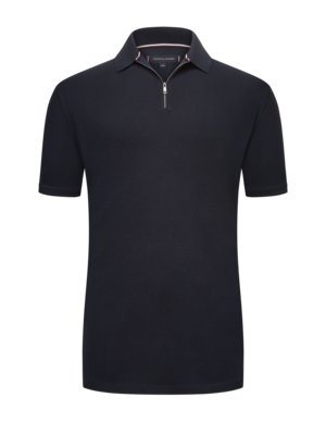 Polo shirt in cotton jersey with zip