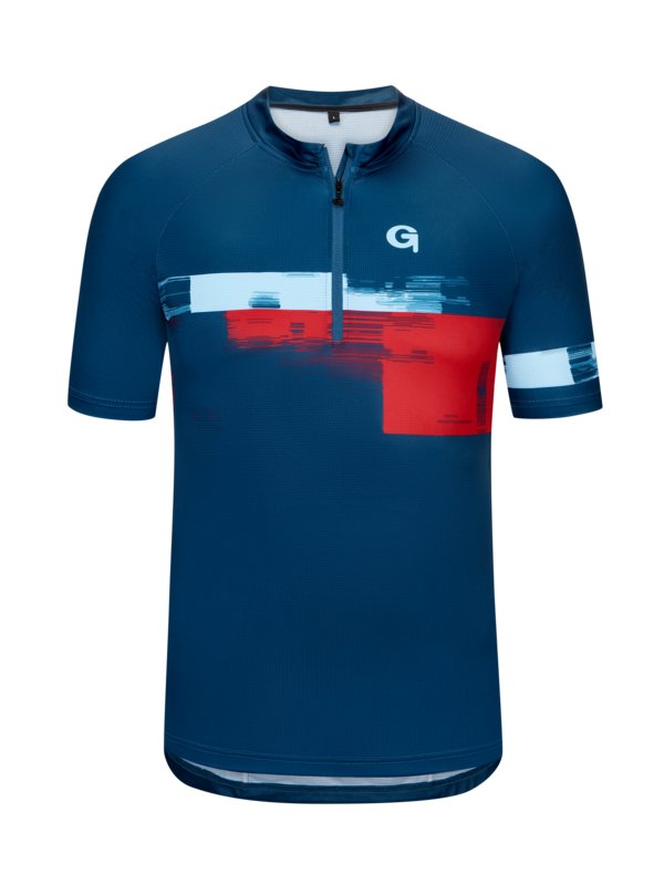Levně Gonso, Funkční cyklistický trikot s krátkým rukávem a grafickým potiskem Modrá