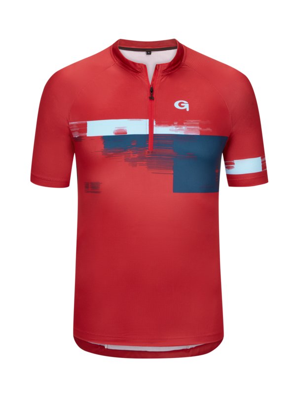Gonso, Funkční cyklistický trikot s krátkým rukávem a grafickým potiskem Červená