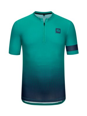 Functional short-sleeved cycling jersey with geometric print