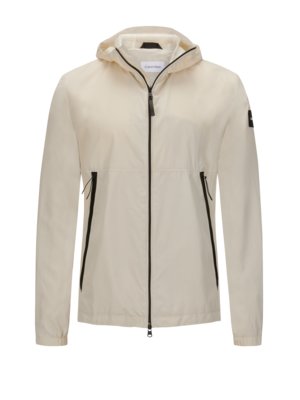 Casual jacket with hood in lightweight nylon fabric
