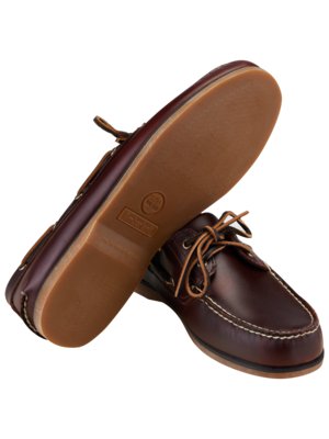 Boat shoes in full-grained smooth leather