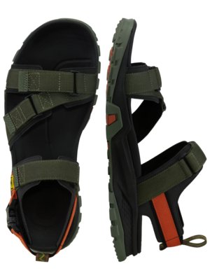Sandals with robust canvas strap and treaded sole