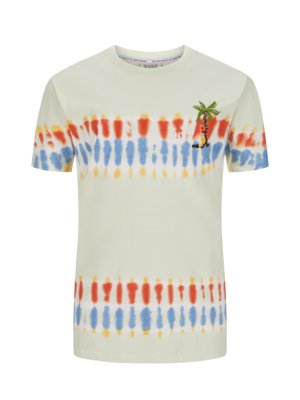 T-Shirt-mit-Batik-Muster-und-Palmen-Motiv-