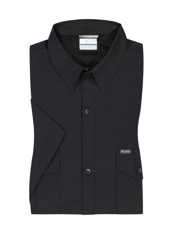 Levně Columbia, Košile s krátkým rukávem a náprsní kapsou, funkční materiál Černá