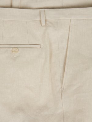 Spodnie z dodatkiem lnu, z zakładkami