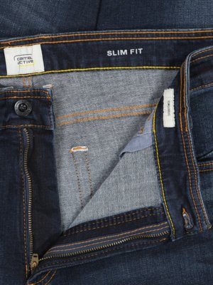 Five-pocket jeans in a washed look, two-way stretch