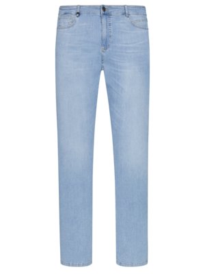 Light-coloured five-pocket jeans in two-way stretch