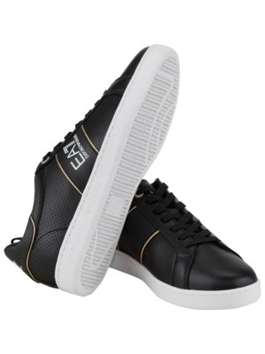 Sneakers in smooth leather with logo print