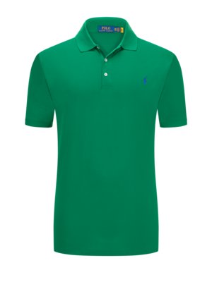 Polo shirt in piqué fabric with polo player embroidery 