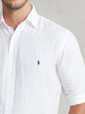 Lněná košile s propínacím límečkem (button-down) 