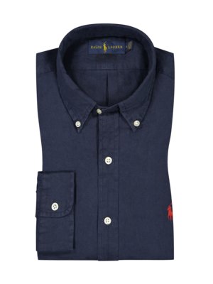 Linen-shirt-with-button-down-collar-