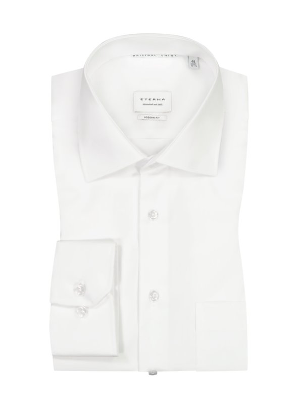 Levně Eterna, Bavlněná košile s náprsní kapsou, modern fit Bílá