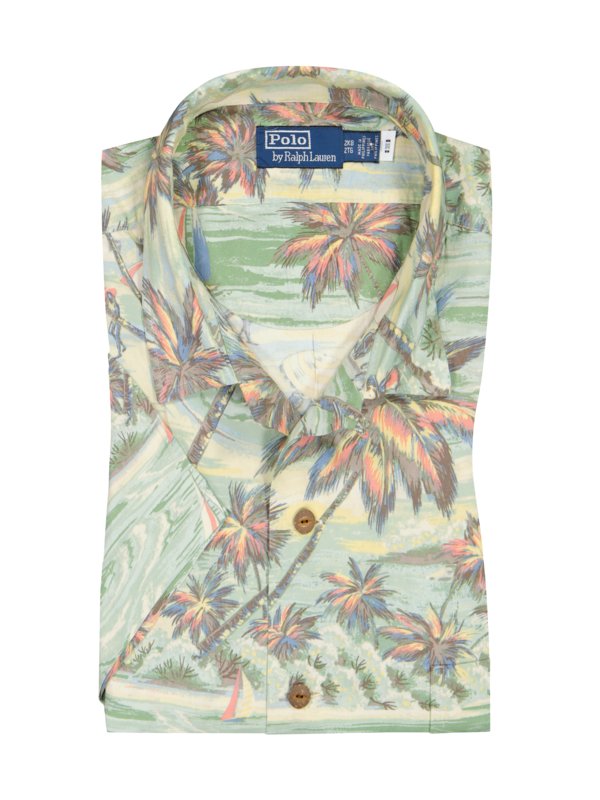 Levně Polo Ralph Lauren, Košile s krátkým rukávem a plážovým motivem SvětleZelená