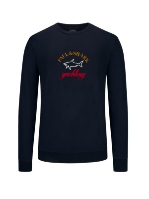 Cotton sweatshirt with embroidered logo
