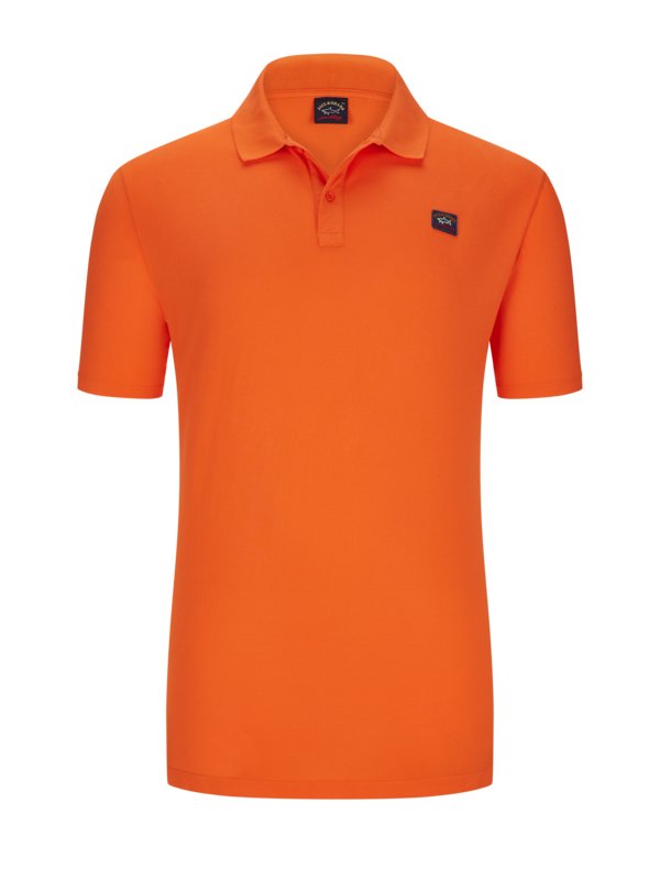 Levně Paul & Shark, Polo tričko z bavlny s emblémem s logem Oranžový