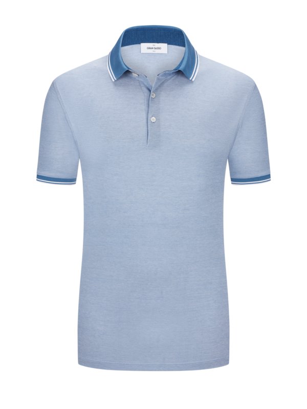 Levně Gran Sasso, Polo tričko s kontrastními proužky na límci Modrá