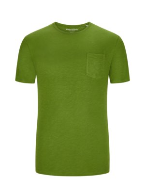 T-Shirt-aus-Baumwolle-in-melierter-Optik-