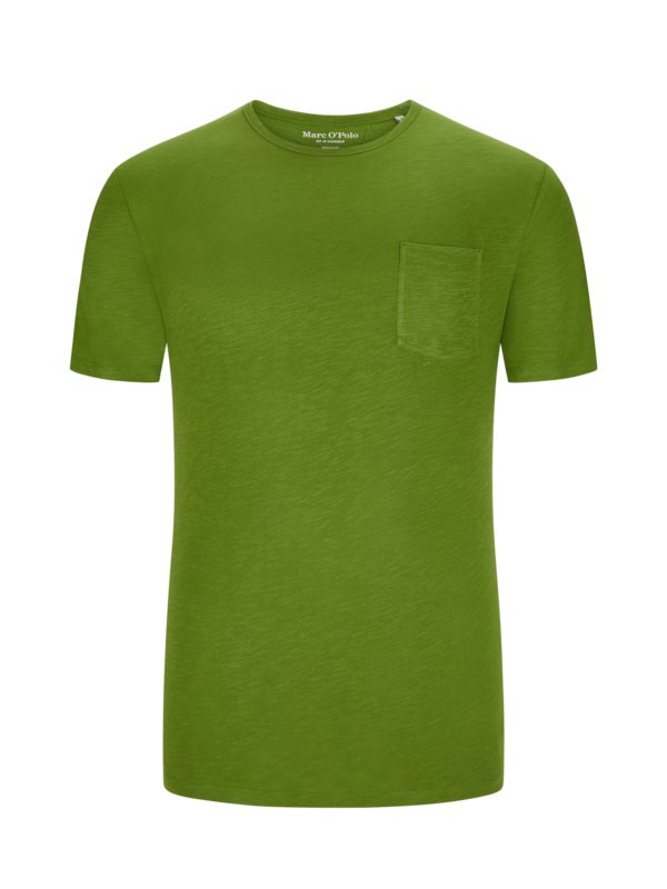 Levně Marc O'Polo, Tričko z bavlny v melírovaném vzhledu Zelená