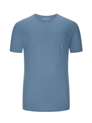 T-Shirt-aus-Baumwolle-in-melierter-Optik-