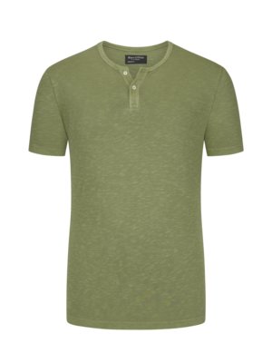 T-shirt with serafino collar in a mottled look 