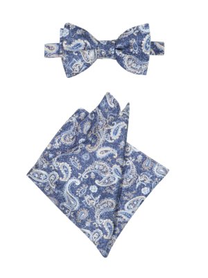 Set with bow tie and pocket kerchief