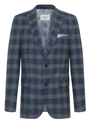 Blazer with windowpane check in a wool blend 