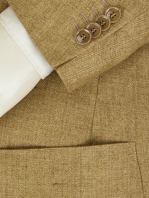 Linen blazer with herringbone pattern