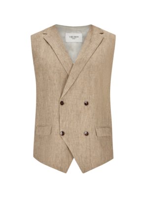Double-breasted linen vest, with filigree pattern 