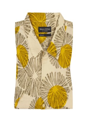 Short-sleeved shirt in cotton with all-over print 