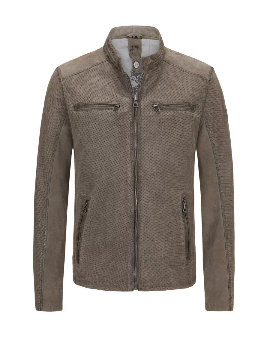  Men Lamb Fleece Button Leather Coat Fleece Jacket Long