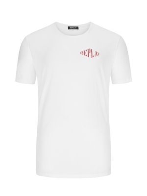 T-Shirt-mit-großem-Rückenprint-und-Logo-auf-Brusthöhe