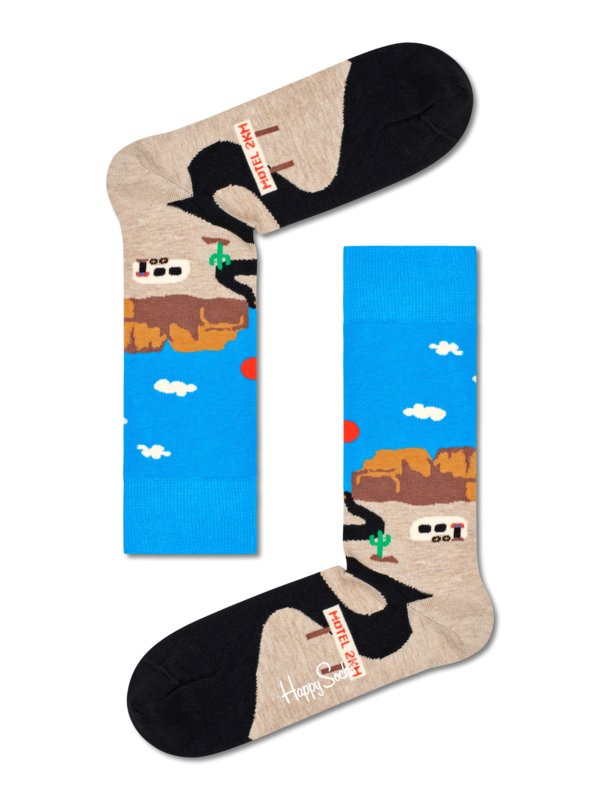 Levně Happy Socks, Ponožky s motivem roadtripu Hnědá