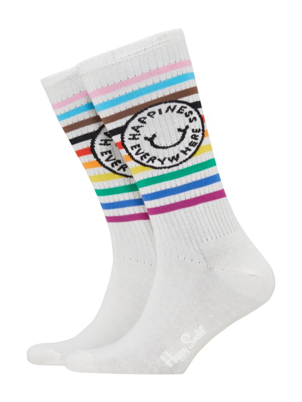 Levně Happy Socks, Kotníkové ponožky s motivem kaktusu Bílá