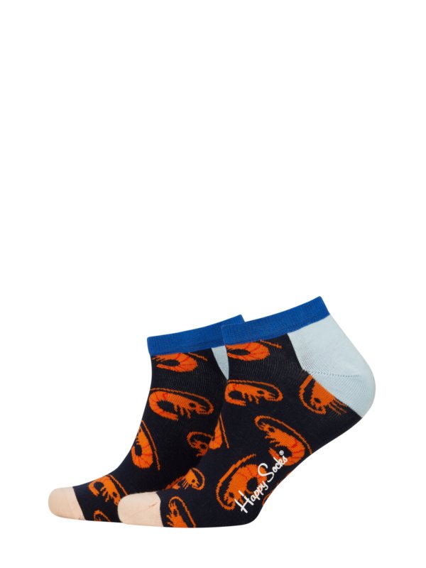 Levně Happy Socks, Kotníkové ponožky s motivem krevet Černá