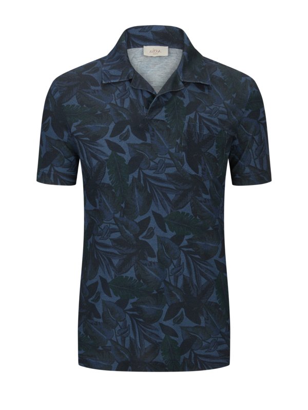 Altea, Polo tričko s celoplošným květinovým vzorem Modrá