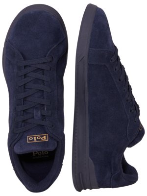 Suede sneakers with polo rider and label details