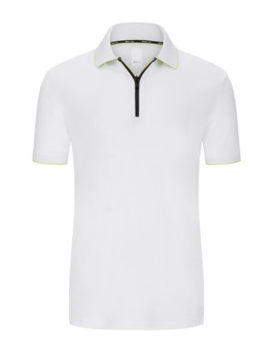Polo shirt in a cotton blend with zip