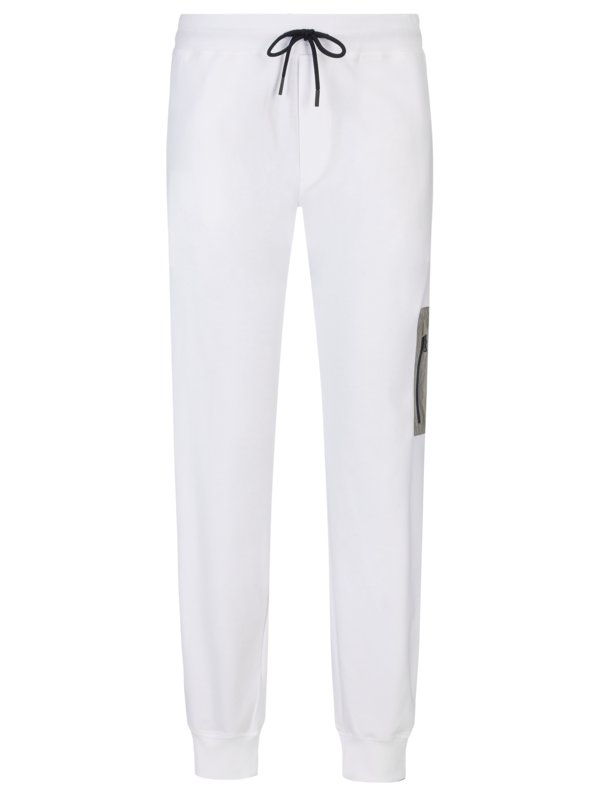 Levně Paul & Shark, Teplákové kalhoty s podílem strečových vláken Bílá