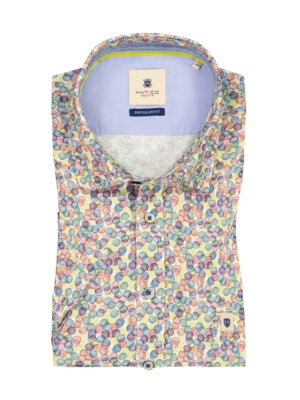 Short-sleeved shirt with colourful print, Regular Fit